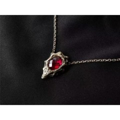Gothic Devil Weeps Pendant Necklace Dante Red Stone Amulet Hip Hop Jewelry Gift