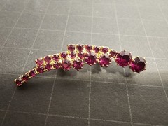 Multiple Stone Red Gemstone Brooch