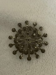 Vintage 50’s Starburst Crystal Brooch – 1.75” x 1.75” Estate