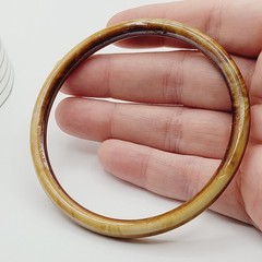 Vintage Set of Five Glass Bangles Autumnal Colors Orange Yellow Brown Bohemian