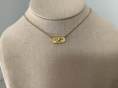 Vintage 60’s Crown Trifari Gold tone Capricorn Zodiac Pendant Necklace 15.5”