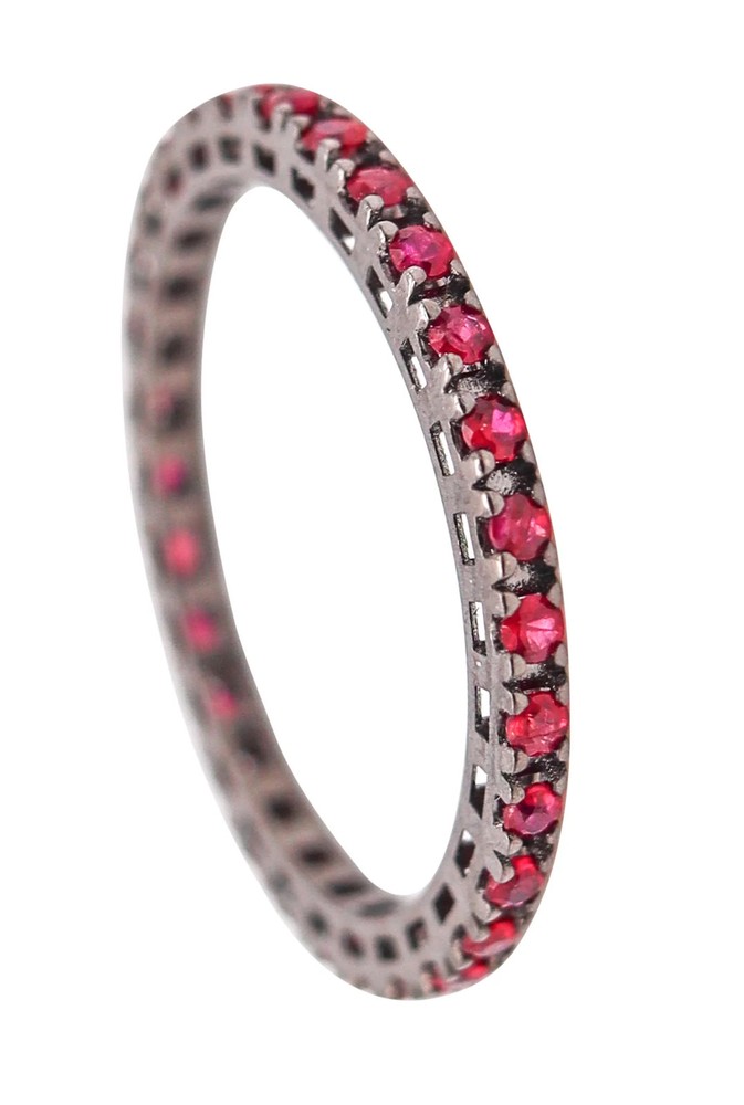 CRIERI Classic Eternity Ring Band In 18Kt Blackened Gold With 0.66 Cwt Red