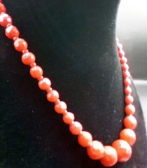 Red Lucite Necklace Faceted Beads Vintage West Germany Adjust 15.5 In Jewelry