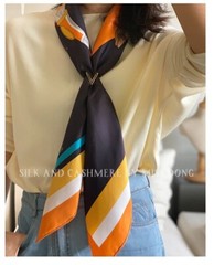 Sallys Quality 100% Brass & Enamel Scarf Ring Chain Buckles Brooch For Scarves