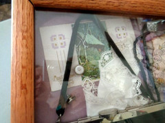 Art Deco, Nouveau, Lot Collectibles in Shadow Box (14 Items)