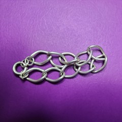 Vintage German UNMARKED Sterling Silver Large Chain-Link Bracelet 7″, 16.5G