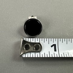 VTG TEKA Theodor Klotz Germany 925 Sterling Silver Onyx MCM Clip Earrings 0.5″