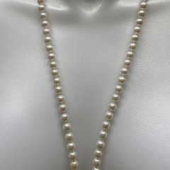 Vintage Carol Lee Single Strand Knotted Faux Pearl Necklace Jewelry KG JD