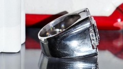 925 sterling silver size 11.25 ring 3.50ct cubic zirconia invisible set 17.90gr