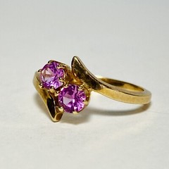 Baden & Foss 10K Yellow Gold 0.68ctw Lab Created Pink Sapphire Sz 5.75 Ring 2.1g