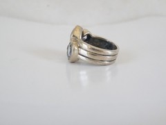 Silpada Sterling Silver CZ Hematite Quartz Wine Flight Ring Size 5