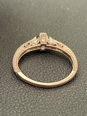 14KT Rose Gold 0.66CT Blue Sapphire 0.12CTW Diamond Ring Size 8.25 (PB332)