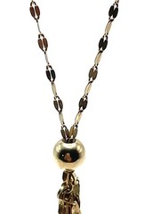 Karizia Italy 18k GP 925 Silver Valentino Gold Lariat Tassel Necklace
