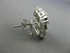 LARGE 2.40CT ROUND BAGUETTE & PRINCESS DIAMOND 18KT WHITE GOLD 3D STUD EARRINGS