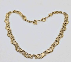 Monet Necklace Filigree Lacy Chain Gold Tone Vintage Toggle Vintage 80’s 17.5 in