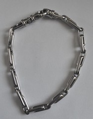 1980s Italian 14K white gold paperclip bracelet, 7.5″ Men’s Lobster Clasp – 9.5g