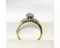 Lab Created Diamond Art Deco Style Vintage Round Cut 14K Gold FN Engagement Ring