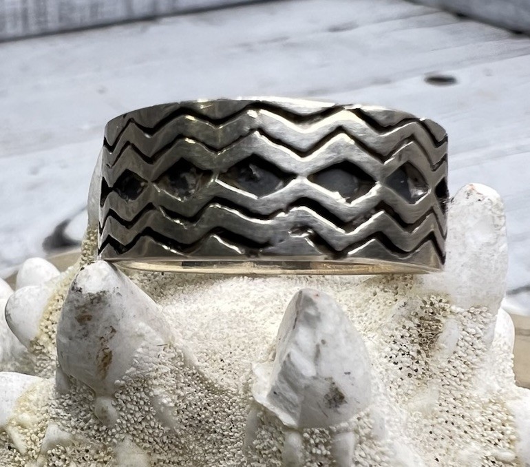 Vtg Signed SL Southwestern Ring Sterling Silver 925 Band Size 8.5 Jewelry 🖤