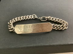 VTG Mens Heavy Sterling Silver Marine Navy Radio Officer ID bracelet 7.25″ 30g