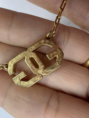Vintage Necklace Givenchy Pendant Double G Logo Signed 15 in