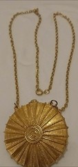 Vtg Estée Lauder Perfume Compact Pendant Necklace