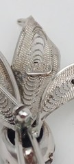 Vintage Sorrento Sterling Silver Hematite Filigree Necklace and Brooch Set