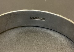 Vintage 1970s Sterling Silver Engraved Bangle Monomil Birmingham Hallmarked