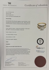1.00ct F SI2 & Princess Cut Diamond Set 18k Yellow Gold Ring Size K.5 Val$16800