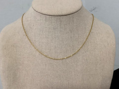 Vintage M.S.Company 18k yellow gold chain necklace 18″ lobster clasp signed 3.1g