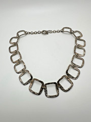 Heavy Vintage Sterling Silver Unique Chain Necklace 18” X 24mm JB23