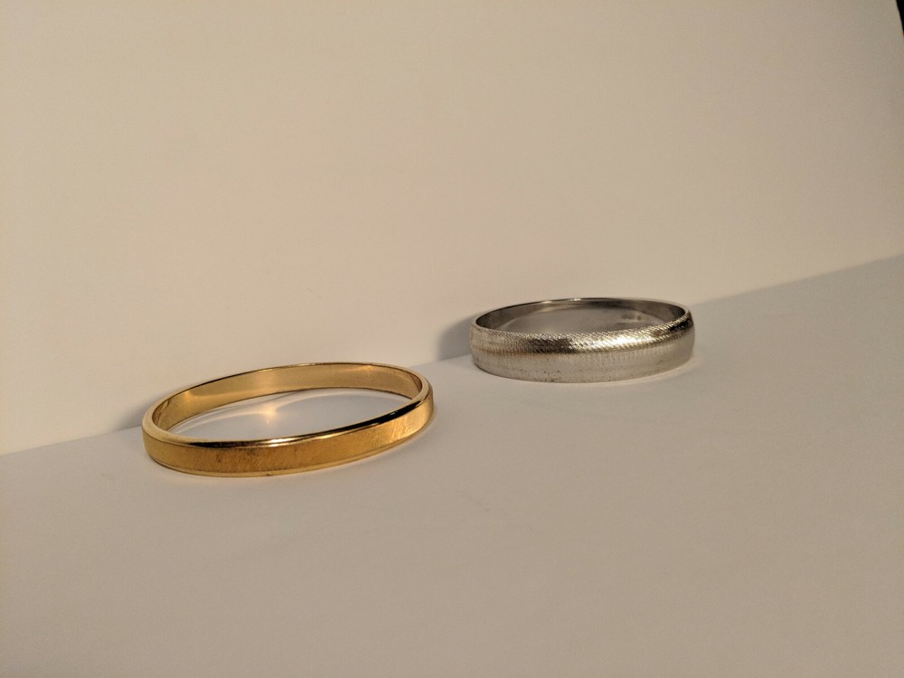 Monet Bracelet Lot Brushed Gold Tone Silver Tone Bangle