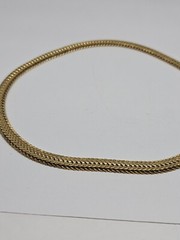 Vintage 12 KGF Thick Herringbone Style, 15.5″ Choker Necklace. 33.4Grams.