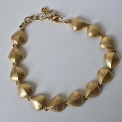 Vintage Givenchy Necklace 1980s Gold Tone Textured Dome