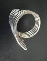 925 Silver Modernist Openwork Bypass Ring 8.8 Grams Size 8.5 Sculptural Vintage
