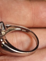Red And Clear Cubic Zirconia Sterling Silver 925 Ring Size 7 5g vintage