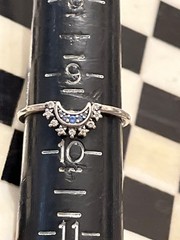 Pandora Ale sterling silver jewel encrusted daisy moon ring stackable 051026@