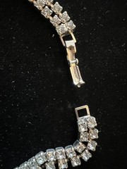 Vintage Clear Round Rhinestone Choker Necklace. 13 Inches. Expandable.