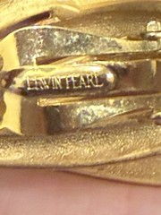 2 Pair Erwin Pearl Vintage Clip Earrings Statement Chunky Matte Gold & Gold Tone