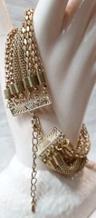 VTG Goldtone Multiple Mesh Tubular 6-Chain Bracelet/Anklet Adjustable 9″-11″L