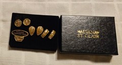 Evan St. Clair Gold Tone Diamond Dust Clip Earrings