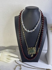 ANTIQUE ESTATE VICTORIAN JEWELRY LOT SOME WEARABLE 925 Czech GLASS Good To Fair