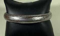 Lot of 4 Bangle Bracelets Wood-like Lacquered Painted 2 Gray 1 Brown 1 Multi EUC