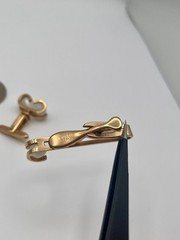 Vintage Hickok 3-Piece Set Mother of Pearl Gold Tone Cufflinks Tie Clip Set