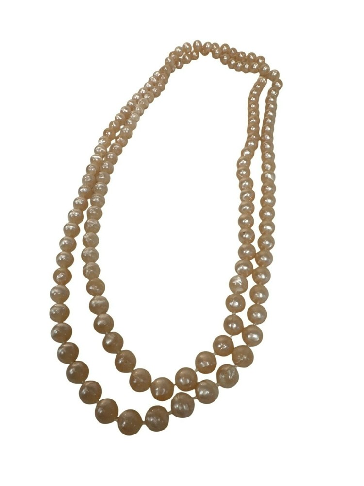 Vintage Style Faux Pearl Necklace Wrap Pink Rosy Elegant Slide Closure