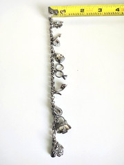 Vintage Ross Simons Sterling Silver CZ Charm Bracelet 7.5″ Jewelry
