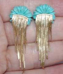 15MM Turquoise Flower Jackets For Stud Earrings Use With Any Studs Multi Listing