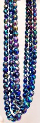BEAUTIFUL Vintage Iridescent Sparkling Black Peacock Bead 3 Strand Necklace