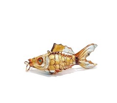 Vintage Closionne Articulated Fish Pendant Multi Color SEE DESCRIPTION Free Ship