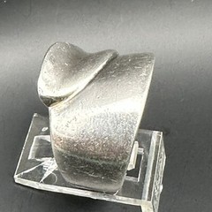 Modernist Smooth Ring Vintage Signed Italy 925 Sterling Silver Size 7.75