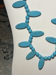 Vintage Blue Howlite Polished Stone Beaded Necklace